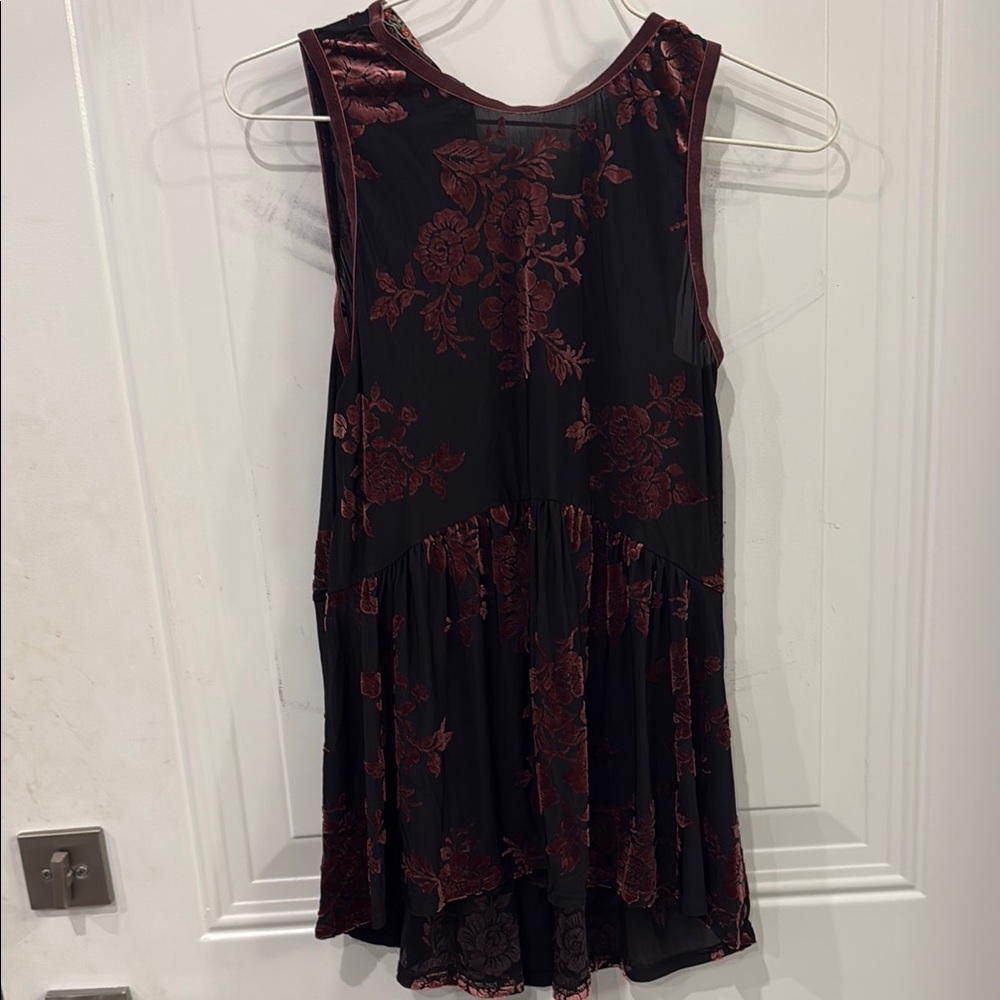 Knox Rose Black and Purple Pleated Babydoll Top